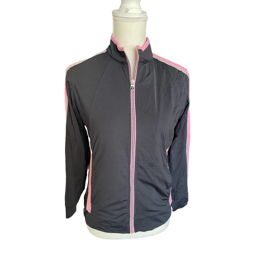 Tail Tech Womens Activewear Front Zip Jacket Long Sleeve Size XS Black/Pink